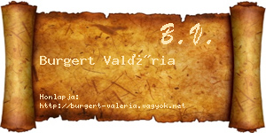 Burgert Valéria névjegykártya